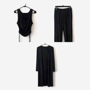 Black Loungewear three piece super comfy versatile set NWOT Size Medium